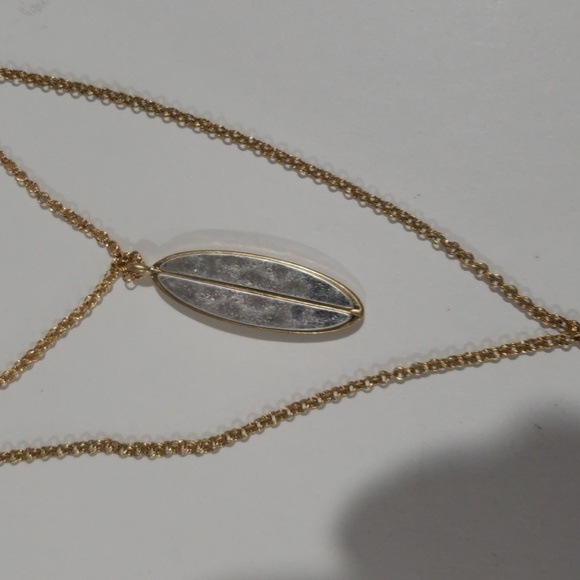Layered Dual tone Double Pendant 34-inch Long Necklace - Women's Fashion Jewelry - Picture 7 of 8